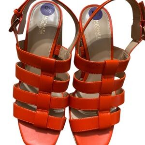 Michael Kors Orange Strappy Cage Heels